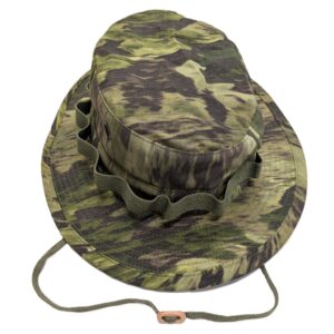 a foliage green woodland camo A-TACS FGX USGI boonie cover
