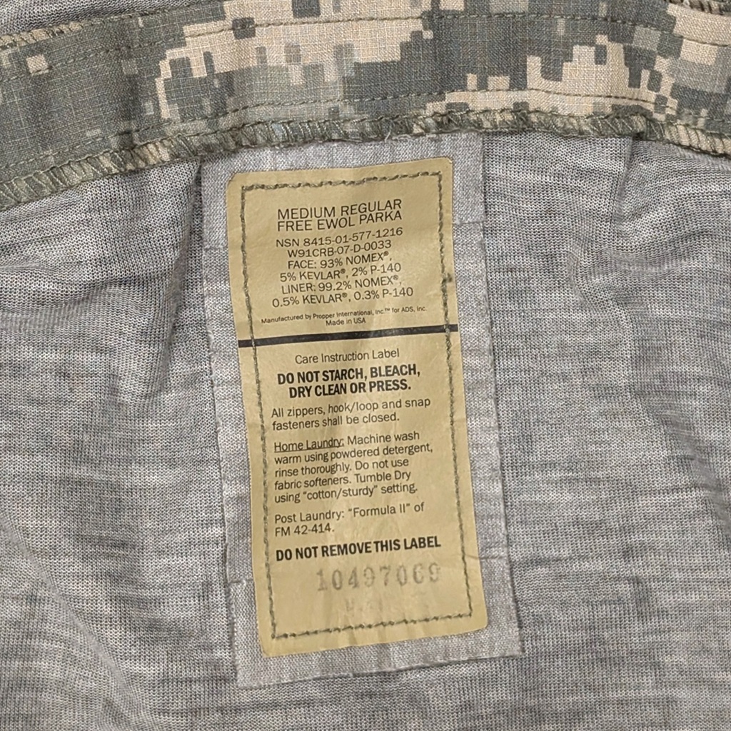 a US Army ACU FREE parka in UCP camouflage
