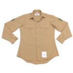 a US Marine Corps M-1 khaki long sleeve men's service uniform dress shirt