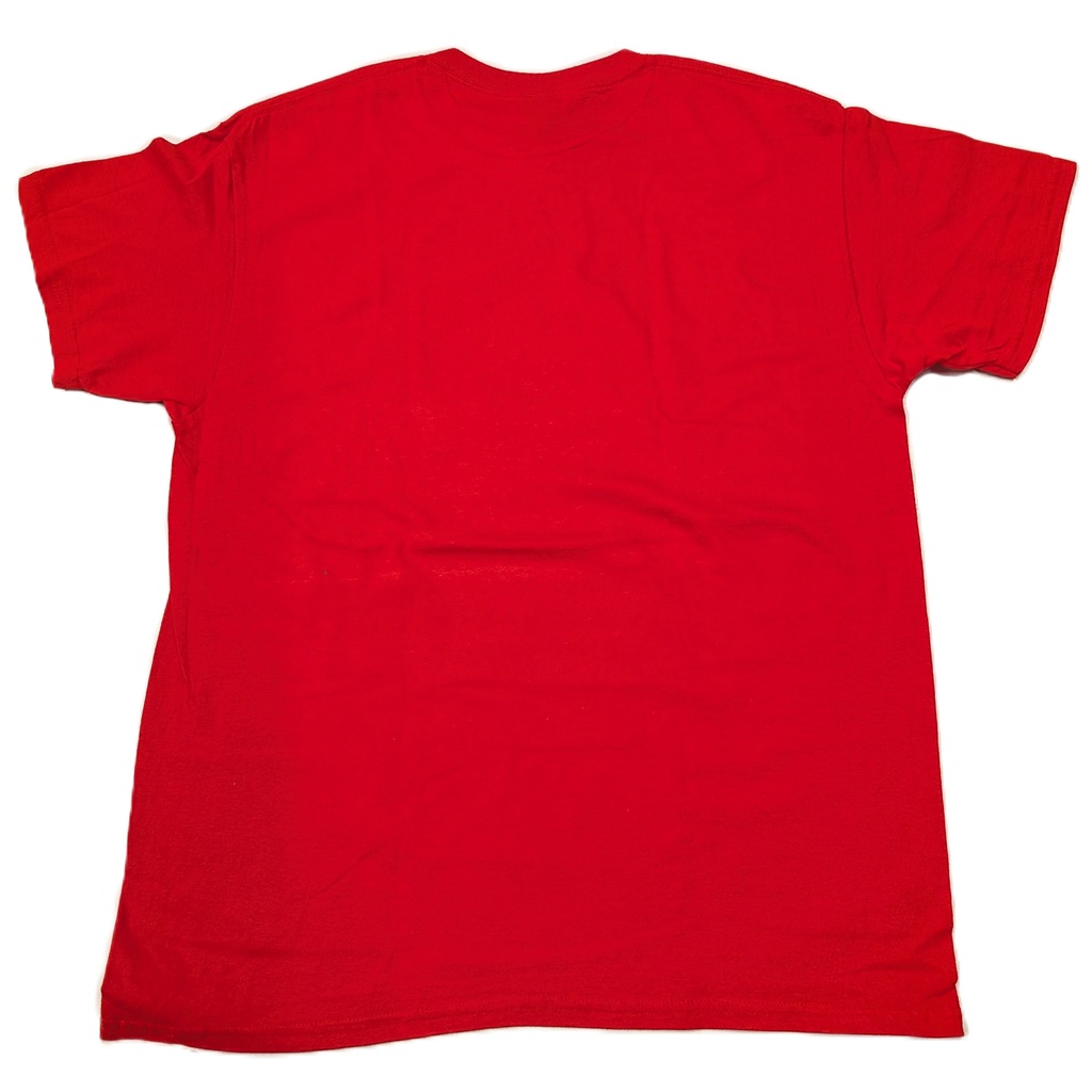 a red USMC 250th anniversary short sleeve t-shirt