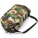 a woodland camouflage ghillie suit compression carry bag