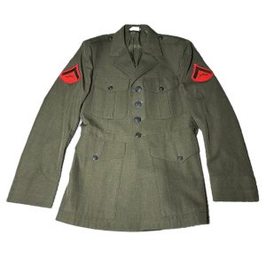 a green US Marine Corps surplus Alpha uniform men's dress coat