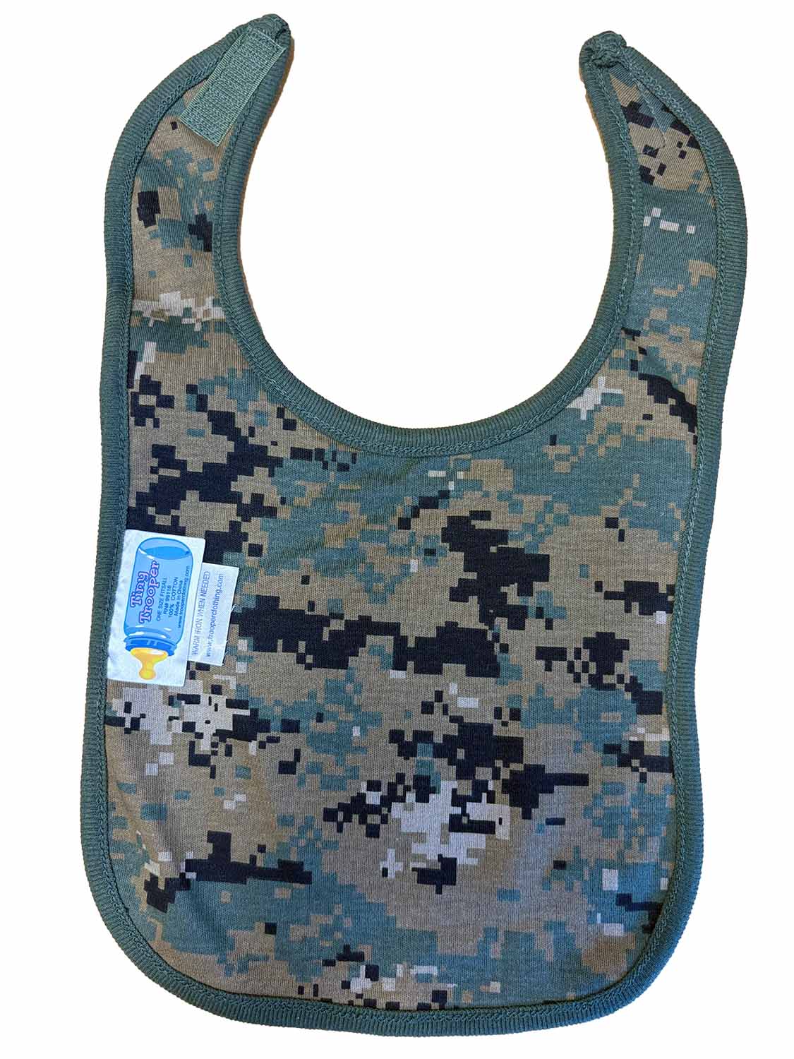 United States Marine Corps Bulldog Baby Bib (Woodland MARPAT) - Image 2