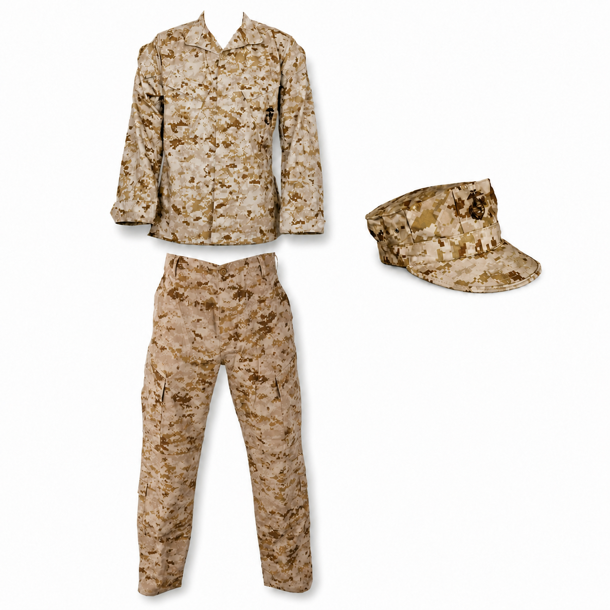 Desert MARPAT Utility Set with blouse, trousers, and 8-point cover