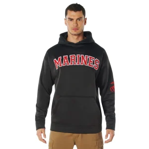 Marines Black Hooded Sweatshirt